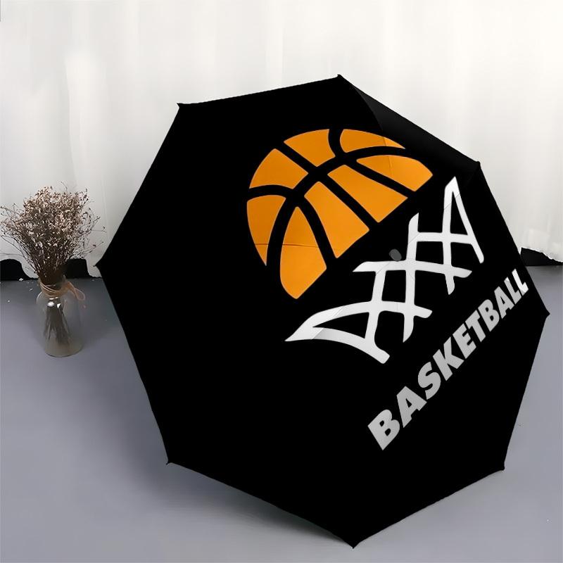 1pc Basketball Hoop Design Umbrella with Plastic Handle,Suitable for All Seasons Home Travel Outdoor UmbrellaDD080