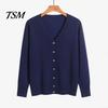Single-breasted Women Sweater Coat Solid Color Buttons Long Sleeves Casual Autumn Cardigan Soft V Neck Jacket for Daily Wear