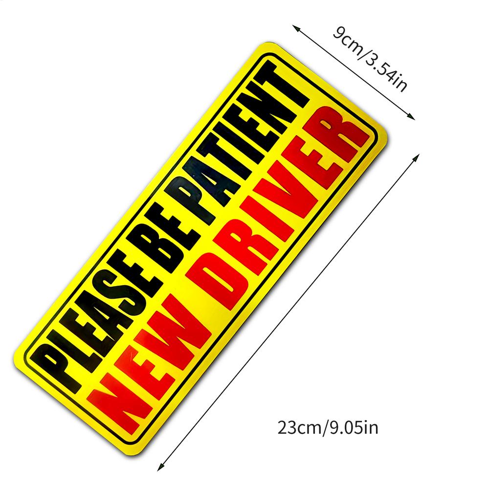 Student Driver Magnet 23x9cm Please Be Patient Reflective Sticker New Driver Bumper Magnet Safety Warning Sign Magnetic Decals