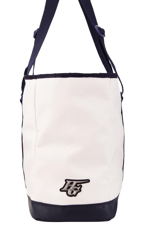 [Hi-Gold] Baseball Bag, Large Synthetic Leather Tote Bag, WhiteNavy