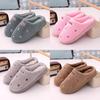 Stylish Black And White Plush Couple Winter Slippers With Soft Dot And Star Patterns