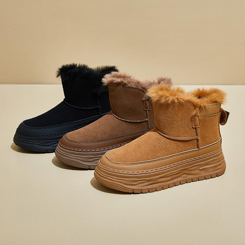 Fleece High-top Snow Boots for Women's Winter New Student Ins Korean Version of Thermal Casual Shoes Platform XFH568