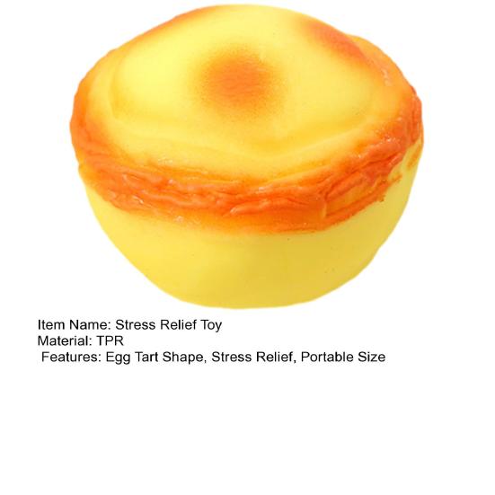 Simulation Egg Tart Squeeze Toy Slow Rising Egg Tart Stress Ball Toy Decompression Realistic Food Fidget Sensory Toy