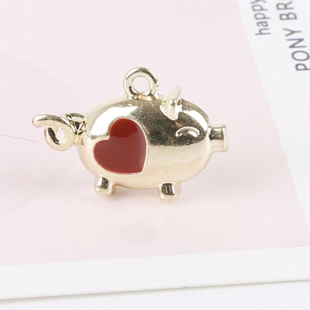 Metal Pig Charm Pendant Cute Animal Design for DIY Necklace Bracelet