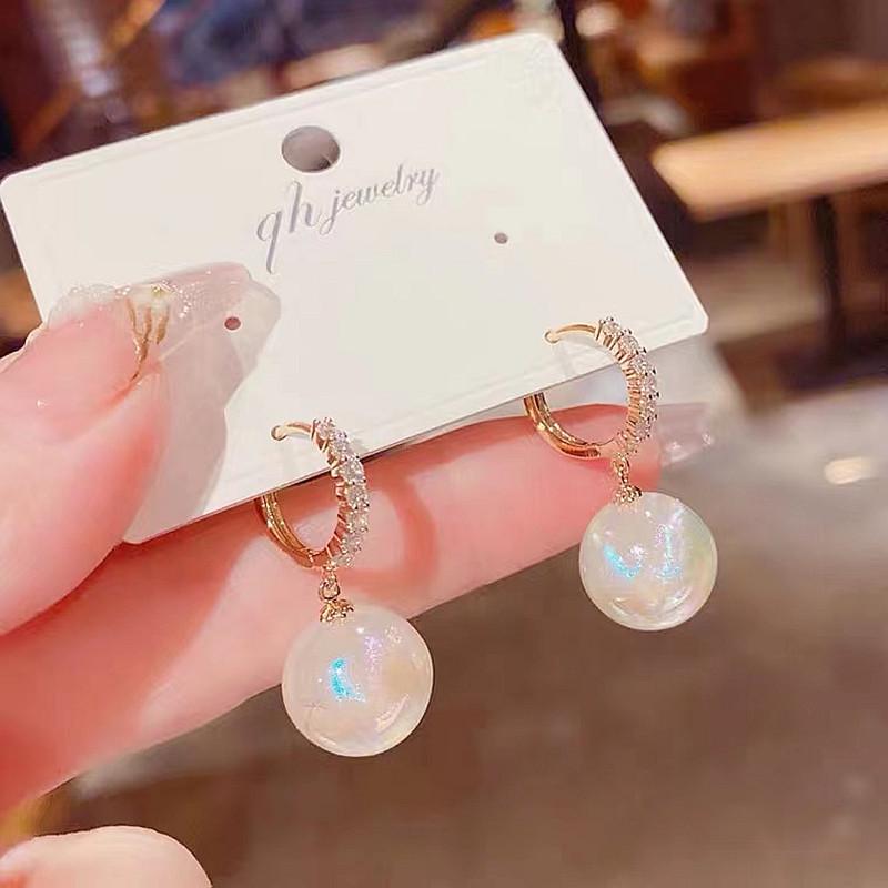 Trendy 2022 Korean Mermaid Pearl Dangle Earrings Electroplated