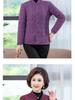 Women's Autumn/Winter Quilted Cotton Jacket for Middle-Aged and Elderly - Stand Collar, Warm, Thickened Design