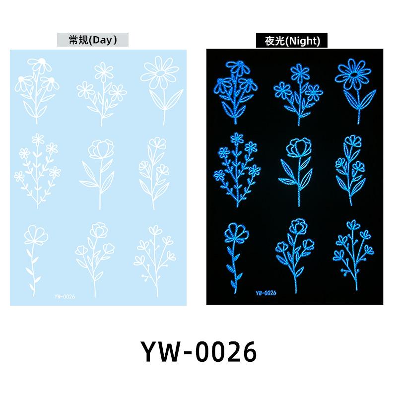 Glow In The Dark Indian Lace Tattoo Stickers - Henna Style Hand Body Art