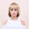 Straight Bob Short Wigs for Women Blond Brown Soft Daily Wigs with Bangs Natural Silky Party Use Synthetic Hair High Temperature Fiber