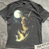 Vintage Bat Graphic Tee, Full Moon Forest Wildlife T-Shirt, Gothic Nature Shirt, Bats Spooky Halloween Top, Gift Bats Lover, 90s Animal Tee
