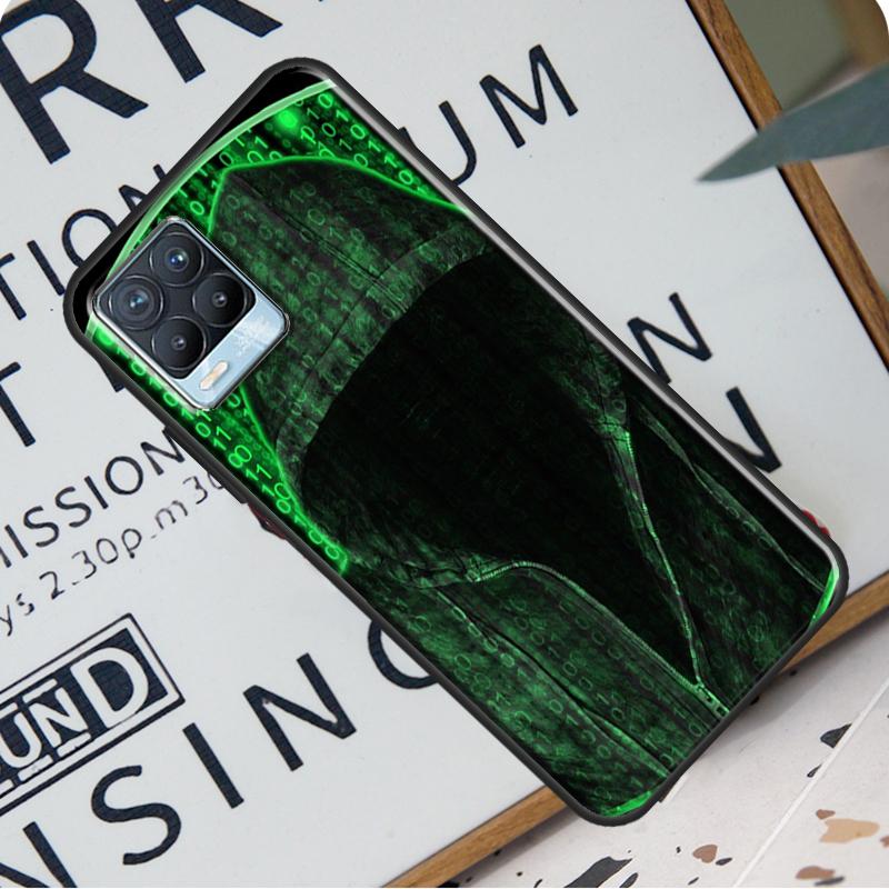 

Чехол Hacker Binary Matrix Rain Back для Realme 8i 8 Pro GT Neo 2 Master C15 C21 Coque для OnePlus 8T 9R Nord2 9 Pro GT Master Explorer5G
