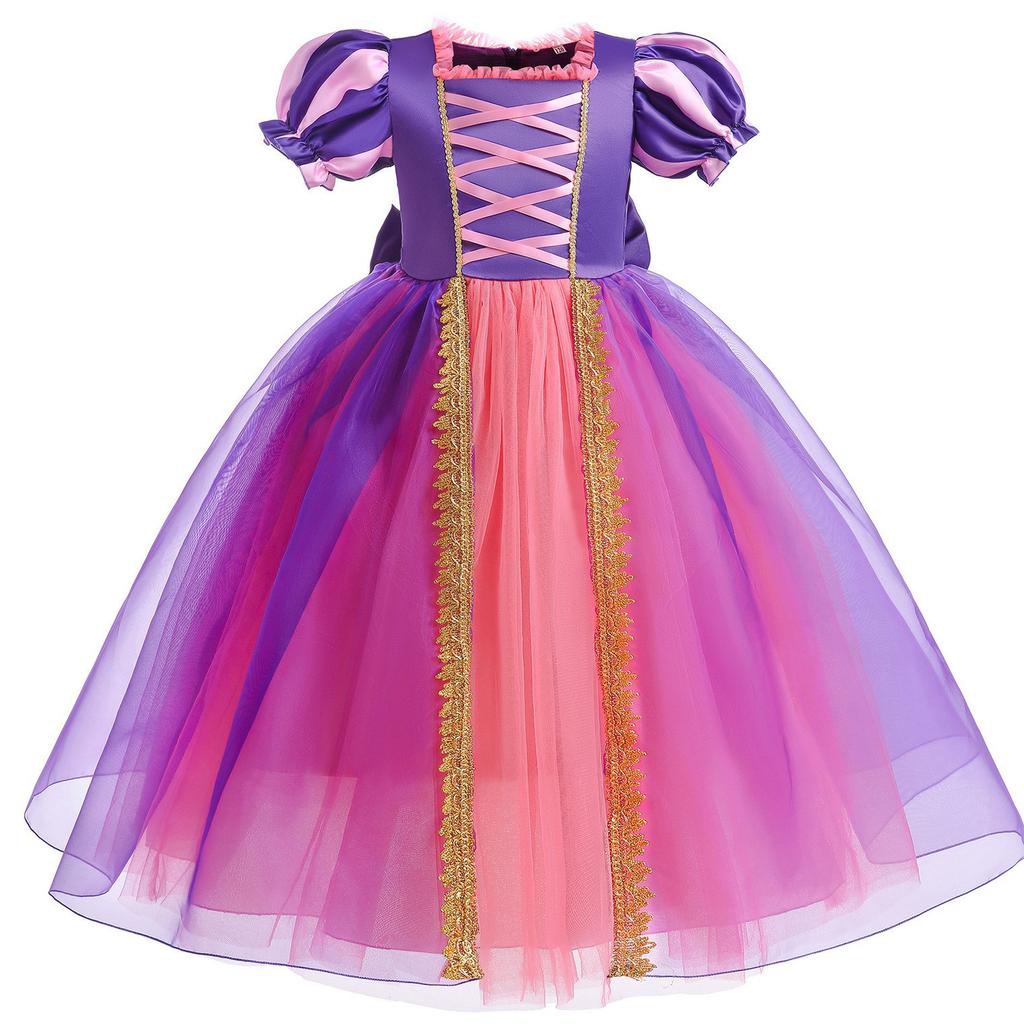 Little Girls Purple Princess Rapunzel Birthday Party Cosplay Halloween Easter Carvinal Fancy Dress Girls Holiday Party Dress-Up