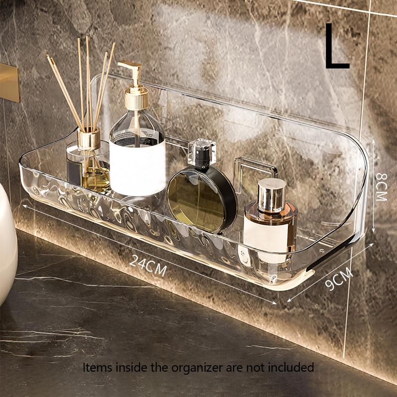 Bathroom Toilet Rack Toiletries Shelf Punch-Free Wall-Mounted Skin Care Products Wall Washstand Transparent Storage Box