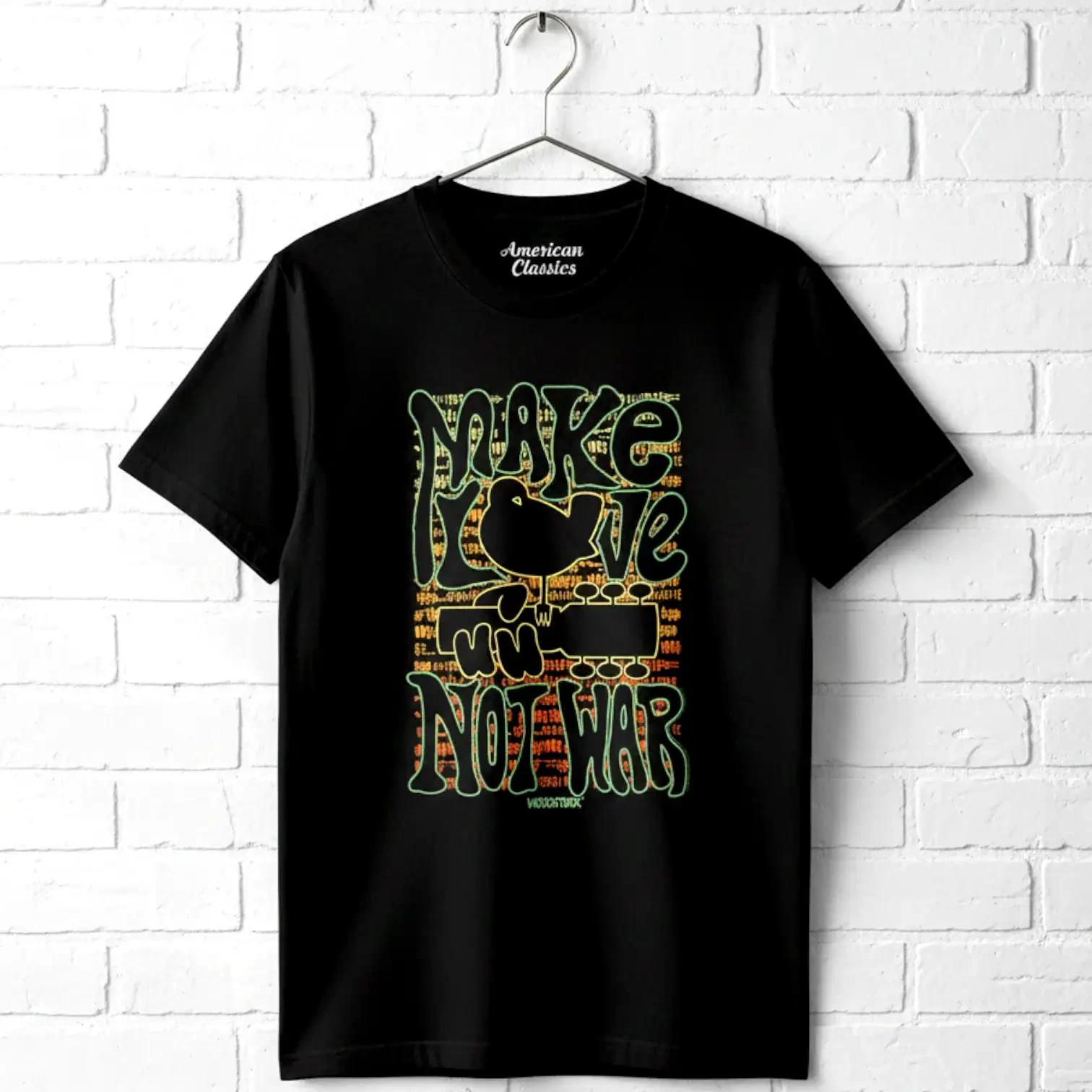 Woodstock Make Love Not War Bird Men s T-Shirt XXXXL