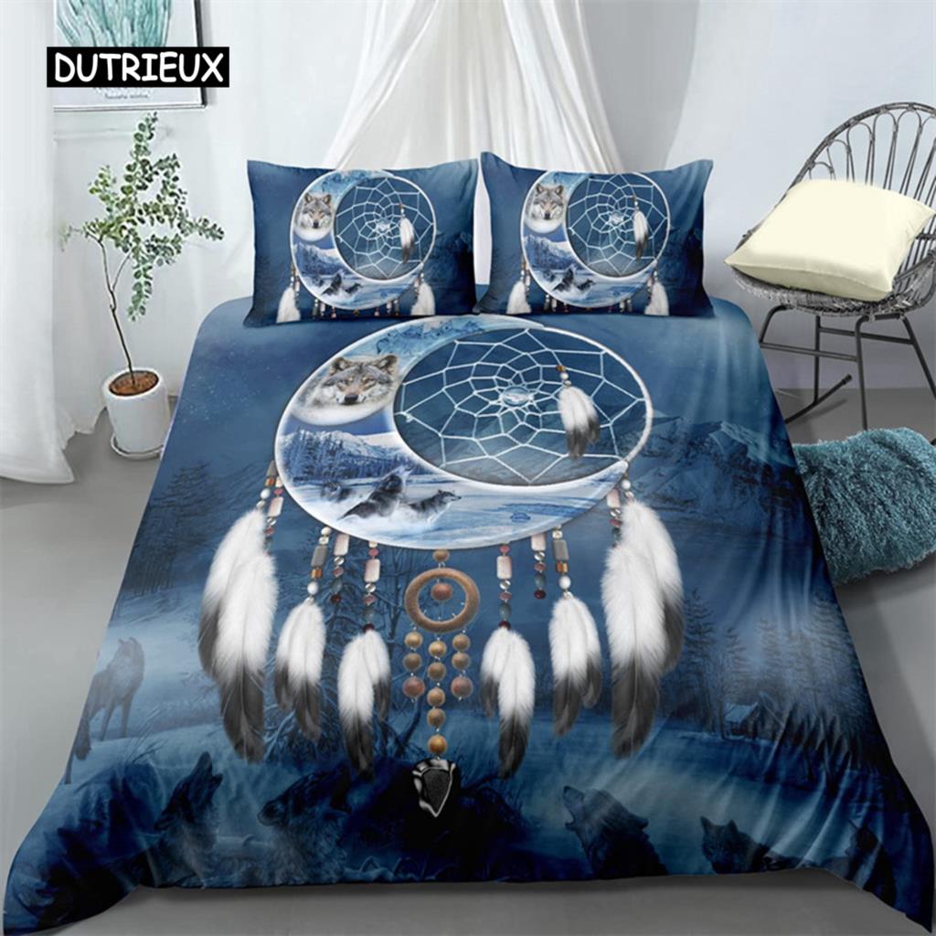 Dreamcatcher Duvet Cover Bohemia Mandala Floral Feather Bedding Set King Single For Kids Adult Microfiber Starry Sky Quilt Cover