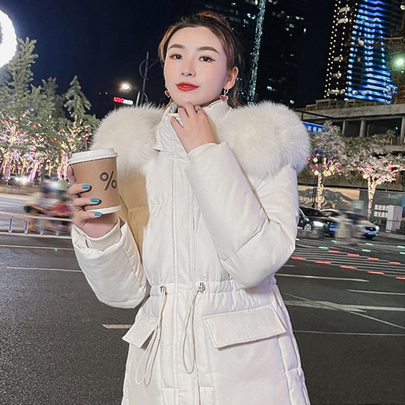 IELGY Mit Baumwolle gefütterte Jacke. Mittellange Damen-Jacke im koreanischen Stil. Schlanke wattierte Daunenjacke. Gepolsterte Jacke