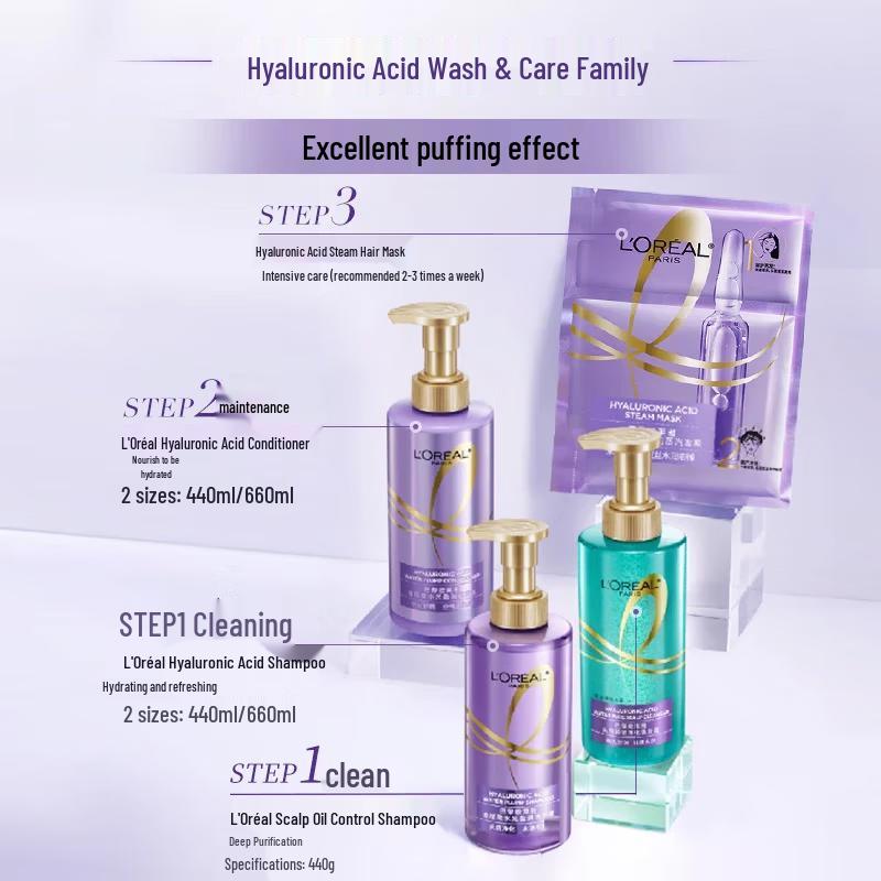 L'Oréal Purple Ampoule Hyaluronic Acid Hair Care Set