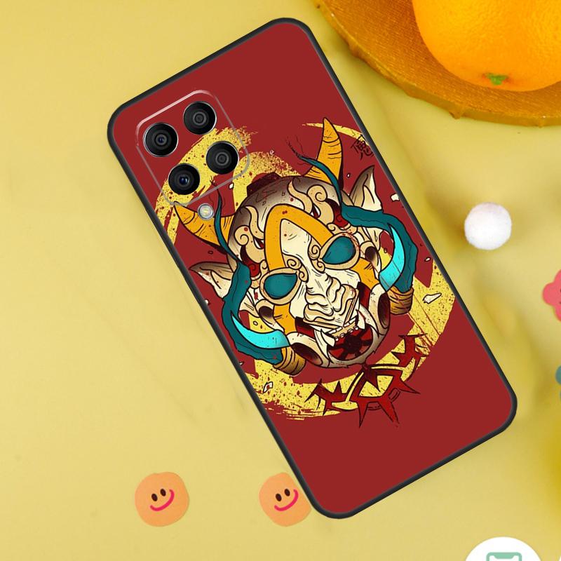 Japanese Hannya Oni Mask For Samsung Galaxy M54 M34 M14 M12 M32 M52 M53 M33 M13 M20 M21 M51 M15 M55 M31s M30s Case