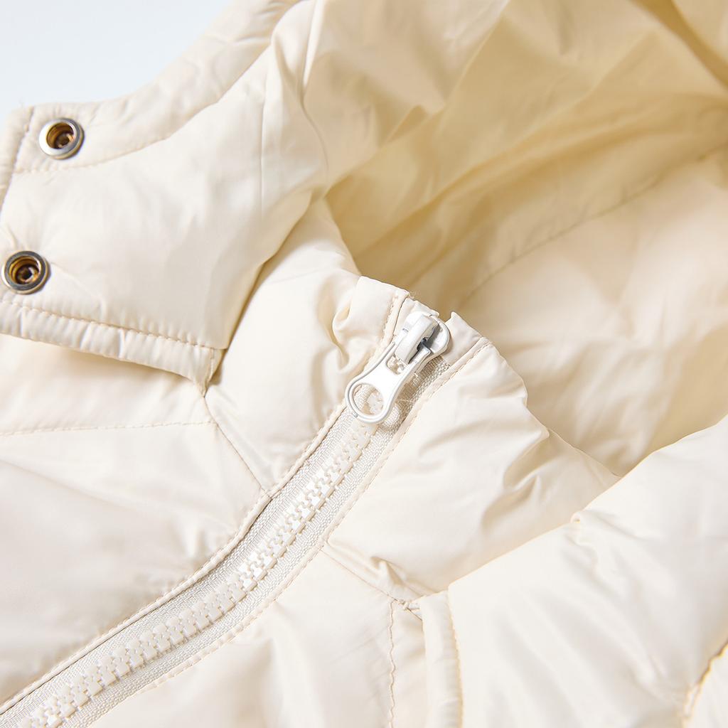 [Hooded Windproof Love Decoration] Medium length Down Jacket for Infants and Girls, 25 Winter Children's Warm Coat