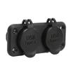 Dual Port Car Charger 2 Way DC 10‑30V USB TYPE C Power Outlet Socket with Mounting Panel Charging Adapter for RVs Boats