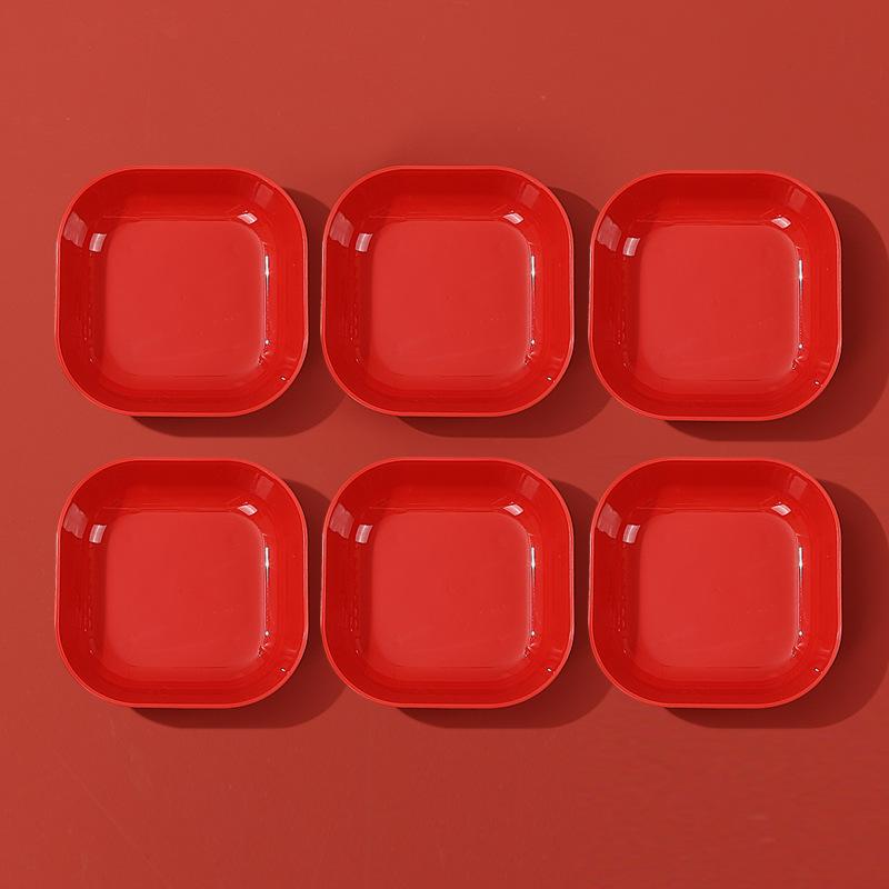 Wedding Red Dried Fruit Plate, Household Living Room Coffee Table Fruit Plate, New House Housewarming New Year'S Candy Plate