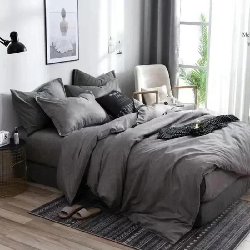 3PCS/set Black Marble Pattern Sanding Bedding Set Duvet Cover+Pillowase, Bedroom Bed Set, King Queen Double (Excluding Filler)