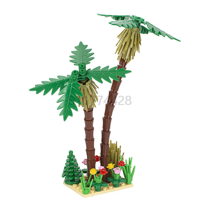 MOOXI Stadtfarm MOC Teile Figuren Bausteine Set Pflanze Baum Blatt Blume Gras Garten Modell Freunde Steine Spielzeug für Kinder