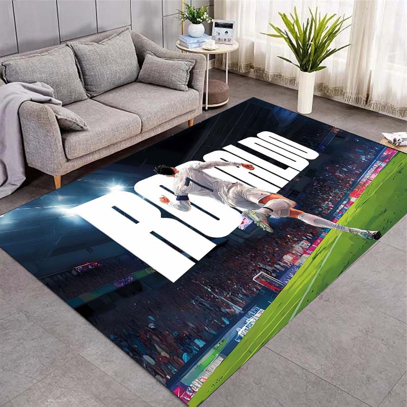 Ronaldo Stadion Match Kunstdruck Teppich Fußball Fan Rutschfeste Rechteckige Fußmatte Spielzimmer Wohnzimmer Schlafzimmer Heimdekoration Teppich