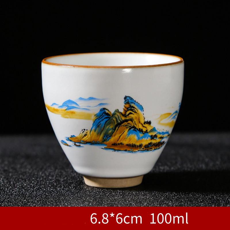 4PCS Chinesische Handbemalte Teetasse Handgemachte Keramik Tee-Set Teetasse Master Tasse Tee Schüssel Drink Tragbare Persönliche Einzigen Tasse