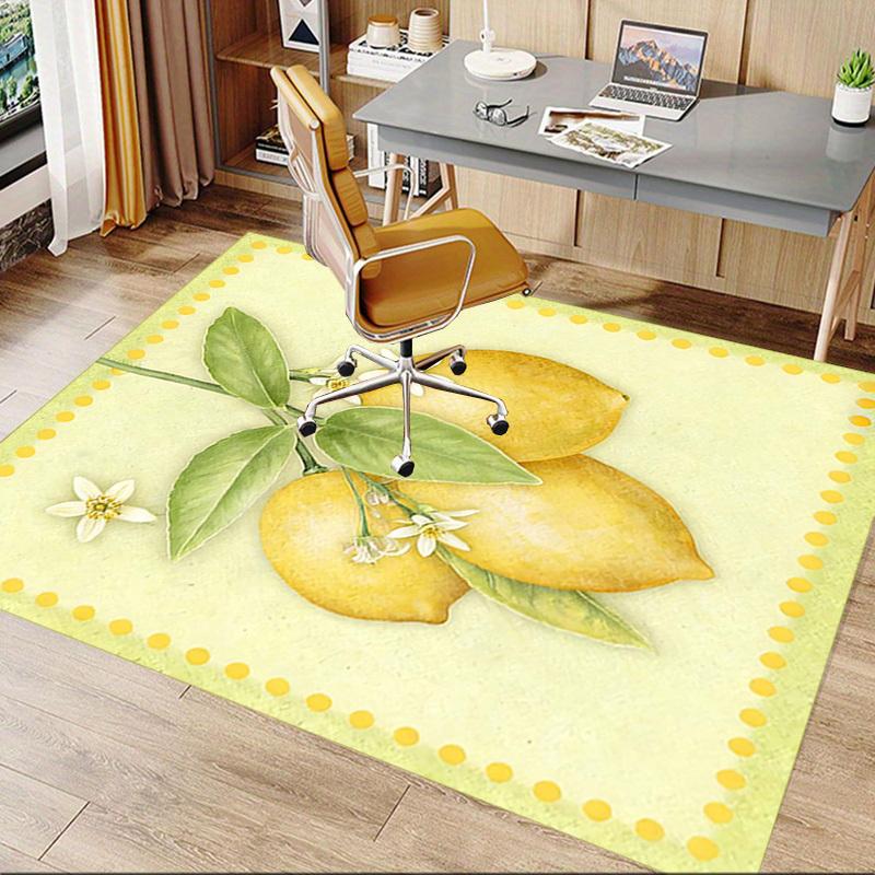 1PC lemon flower Non-Slip Floor Carpet Compatible for Office&Living Room&Bedroom&Dining room - Flat- Soft & Pattern, Vibrant Colors-W267