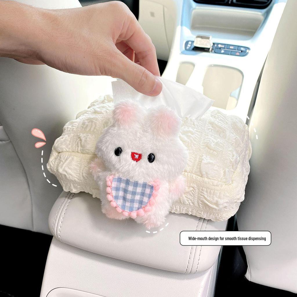 Geely Vision Armrest Tissue Box - Cute Rabbit Car Interior Decoration