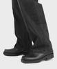 Firenze Atelier [Vibram] Center Cut Oil Pull-Up Square Toe Chelsea 5706-Oil [Matt Black]