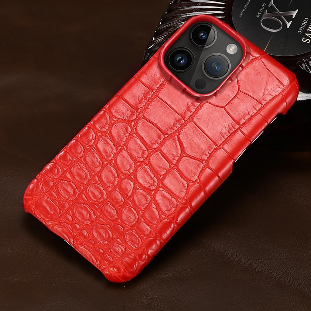 LANGSIDI Brand Original Crocodile Real Leather Cases for iPhone 16 15 Pro Max 14 13 12 pro max Genuine Leather Fundas Back Bover