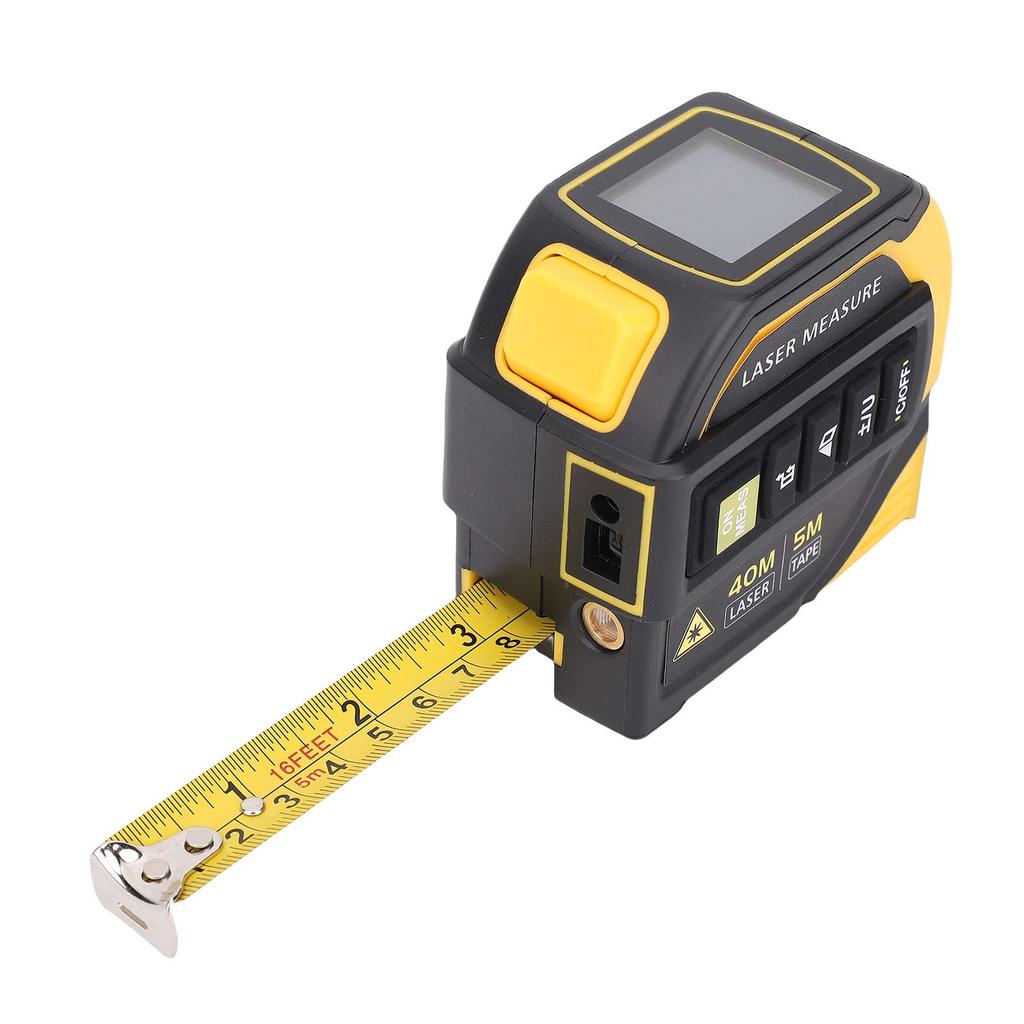 4in1 Laser Tape Measure 131ft Laser Measurement &16.4ft Manual Tape Ruler LCD Display Pythagorean, Area, Volume,