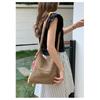 Bohemian Polyester Knit Shoulder Bag for Women Floral Woven Crossbody Tote Purse
