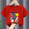New Boys and Girls Clothing Outer Space Rocket Planet Printed Childrens Tshirt Birthday Round Neck Summer polyester fabric