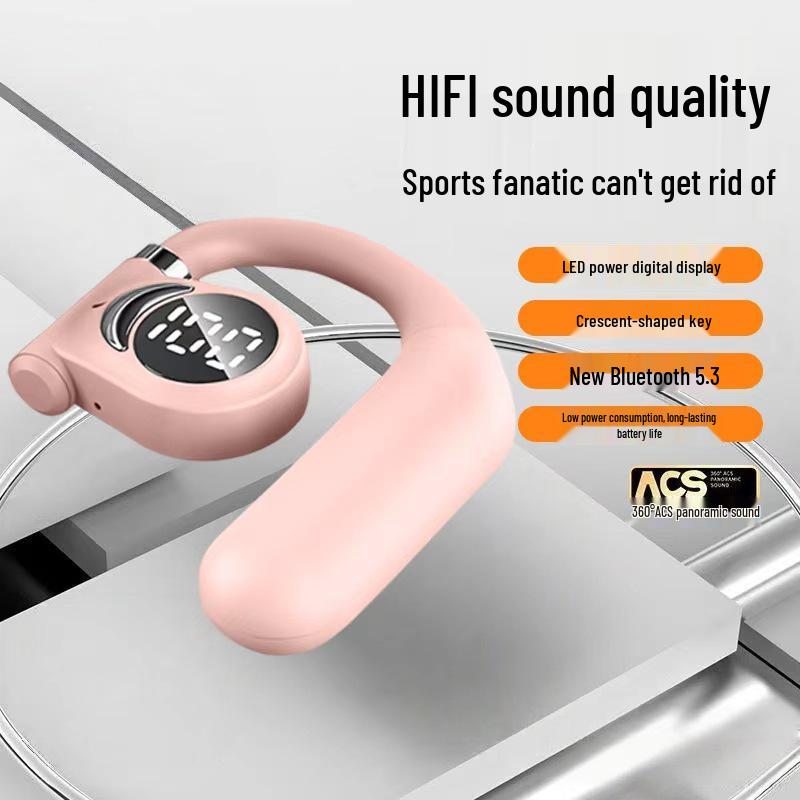 

D26 Bluetooth Ear Hook Earbud: High-Quality Sound, Ultra-Long Battery, Power Display, Noise Cancelling Calls.