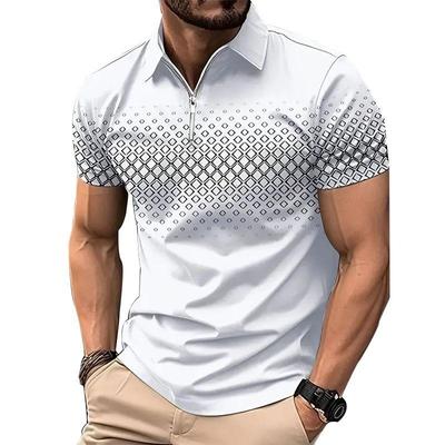 Modisches, Slim Fit-Poloshirt für Herren mit kurzen Ärmeln und Reißverschluss für den Sommer.