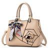 Stylish Pu Bucket Handbag For Women With Floral Scarf Design And Spacious Interior