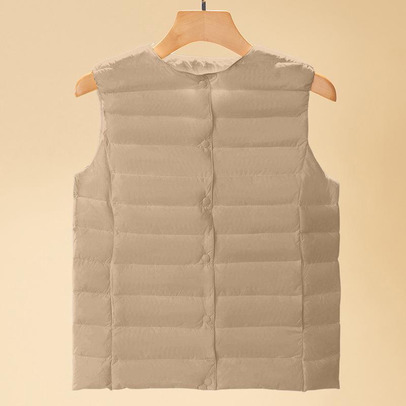 Women's Lightweight Down Jacket, Color, Down Vest With Pockets