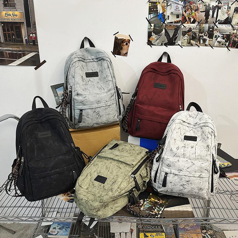 Schulrucksack neu Mittel- und Oberstufenschüler Schulrucksack Damen Batik Große Kapazität Lässiger Rucksack Einfach und Modisch Personalisierte Paare