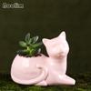 Ceramic Cartoon Cat Flower Pots Mini Succulent Plant Home Tabletop Decor Cute Flowerpots