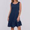Women French High Quality Temperament Spring Summer Sleeveless Vest Dress