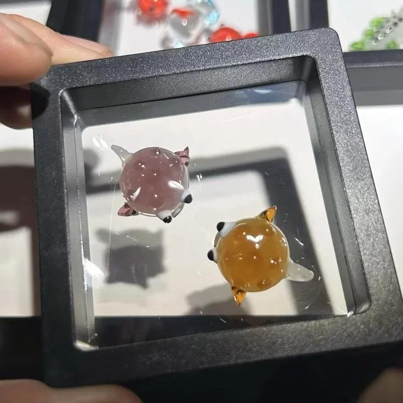 Creative Mini Pocket Goldfish Colored Glaze Transparent Lucky Bag Glass Figurines Handmade Home Decoration Accessories 2025 New