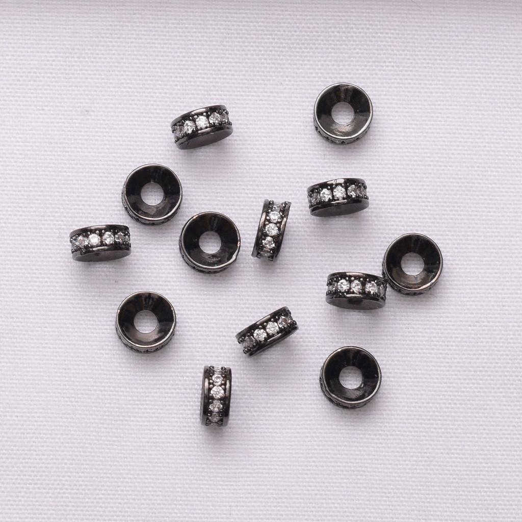 10pcs 18K Gold-Wrapped Color-Preserving Zircon Septum Bracelet Loose Beads Diy Handmade Beaded Bracelet Jewelry Accessories Beads