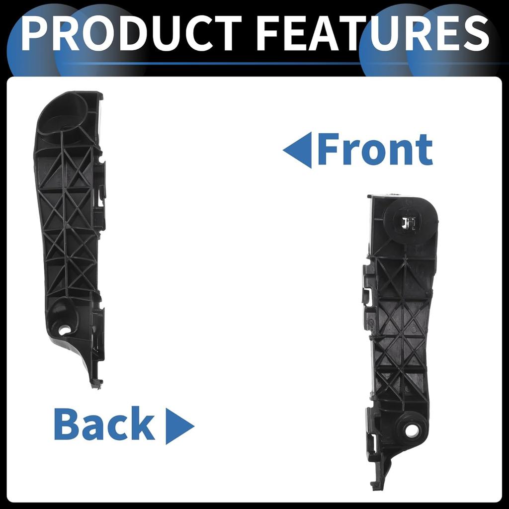 Bumper Support Bracket, Right Side Front Bumper Retainer Bracket Hold Mount No.525350R020 for Toyota RAV4 2006-2012 ABS Plastic Black, 1 Pc