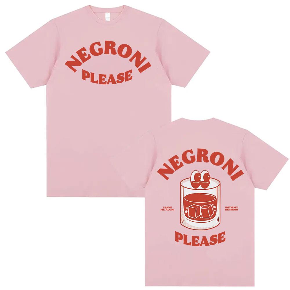 Negroni Please Maglietta a Tema Cartone Animato Divertente Cocktail Drink Grafica Carina Magliette Uomo Donna Hip Hop Estiva Manica Corta