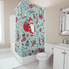 TU Christmas Shower Curtain Festive Holiday Decor Xmas Pattern Bathroom Decor Santa Claus Print Waterproof Fabric Backdrop for H