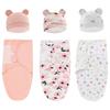 Baby Baumwoll-Swaddle-Decke 0-6 Monate Neugeborenes Anti-Schreck-Fotografie-Decke Wickeltuch Mützen-Set Anti-Strampeln Steppdecke Neugeborenen Geschenke