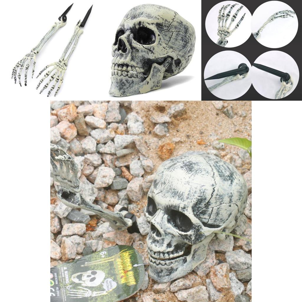 Gruseliger Halloween-Horror Lebendig Begraben Skelett Schädel Arme Für Garten Rasen Deko