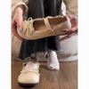 Französische Mary Jane Schuhe mit weicher Sohle, runde Spitze, Retro-Schleife, flache Sohle, Spitzeneinfassung, kleine Lederschuhe, Damen 2025 Frühling und Herbst